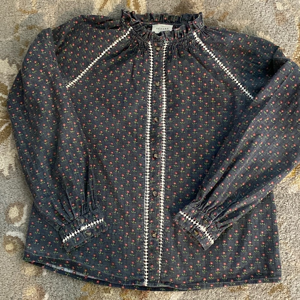 Sezane flower women’s shirt size 4